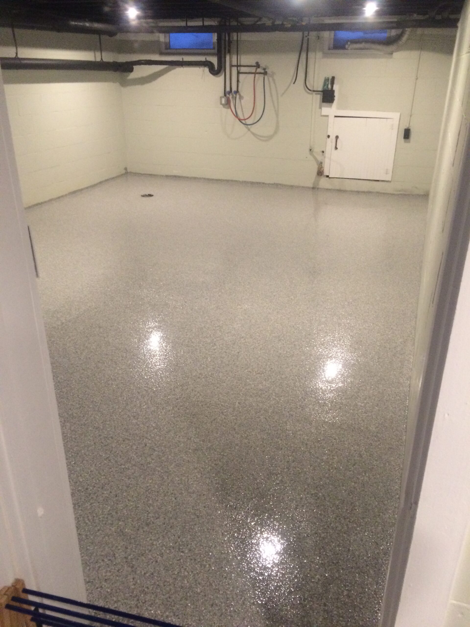 Garage floor after professional epoxy coating